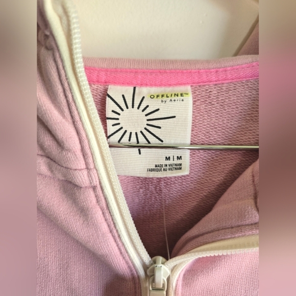 NWT! Offline by Aerie, Colorblock 1/4 Zip Hooded Sweatshirt Pullover, Size Med - Picture 5 of 8